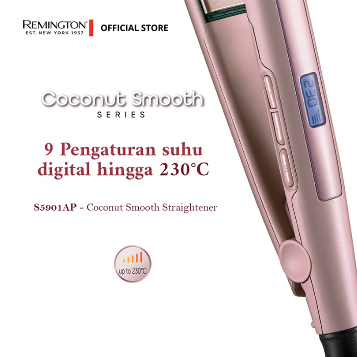 Remington Hair Straightener Catokan Pelurus Rambut Coconut Smooth - S5901